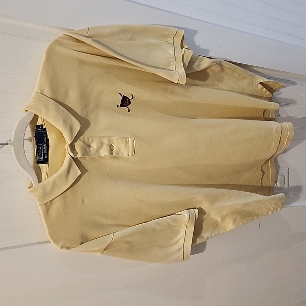 Polo by Ralph Lauren polo shirt Men's L Yellow with Crest logo